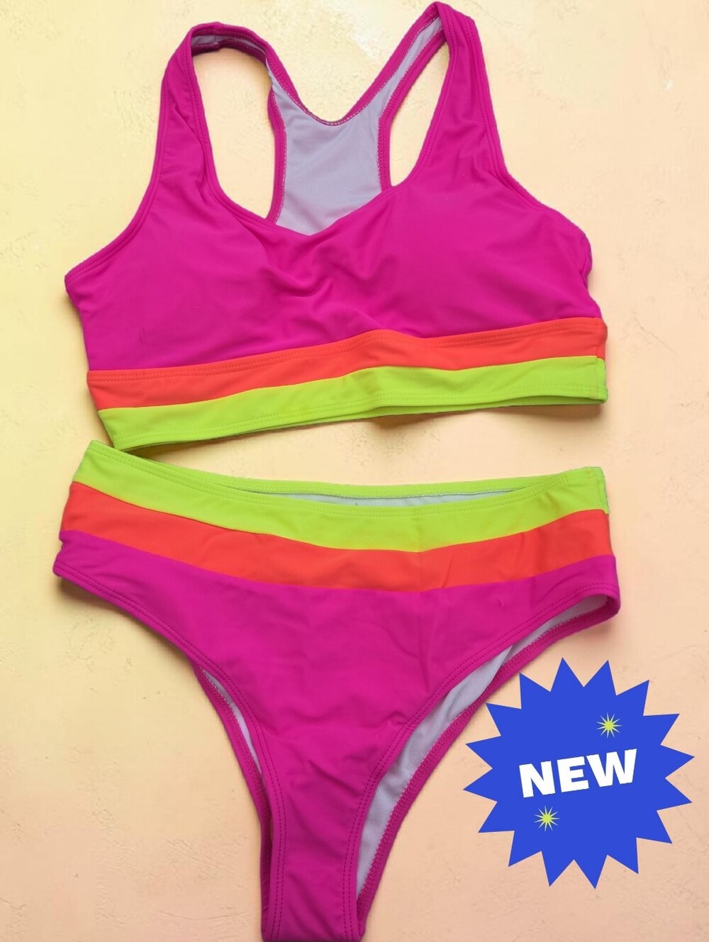 New lined 2pc Bikini swim set Women size Large